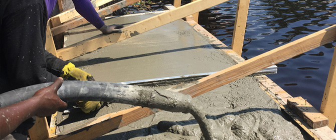 Seawall Concrete Pour - Trident H2O